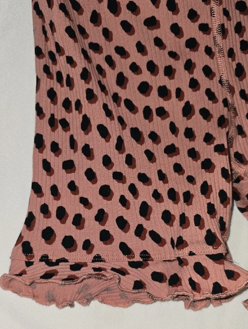 Beach Riot Rust Leopard-Spot Ribbed Shorts - Picture 3 of 5